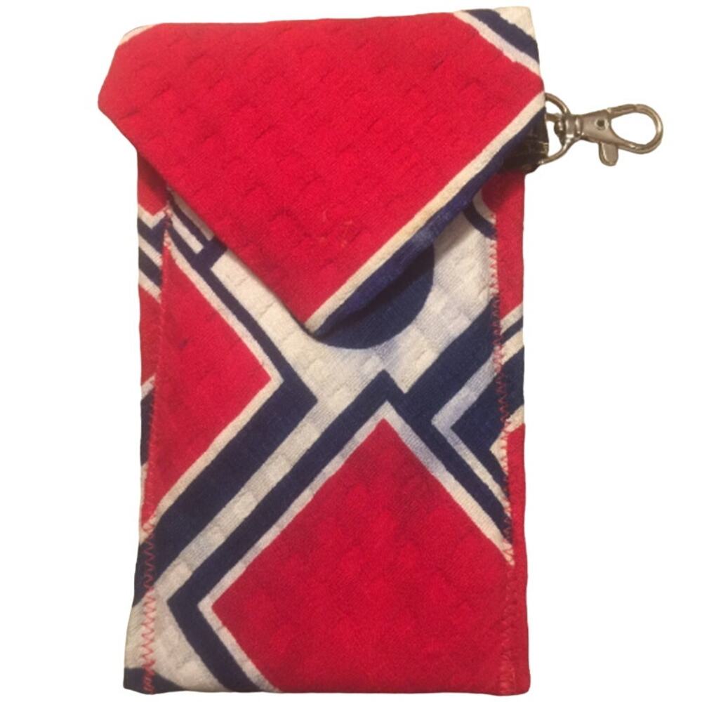 Handmade Upcycled Vintage Repurposed Neck Tie Geometric Eyeglass Case Pouch
